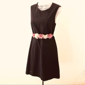 Theory navy blue dress with perforation lace pattern